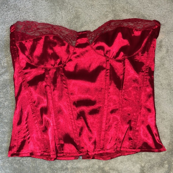PrettyLittleThing Tops - Pretty little thing Red satin corset top